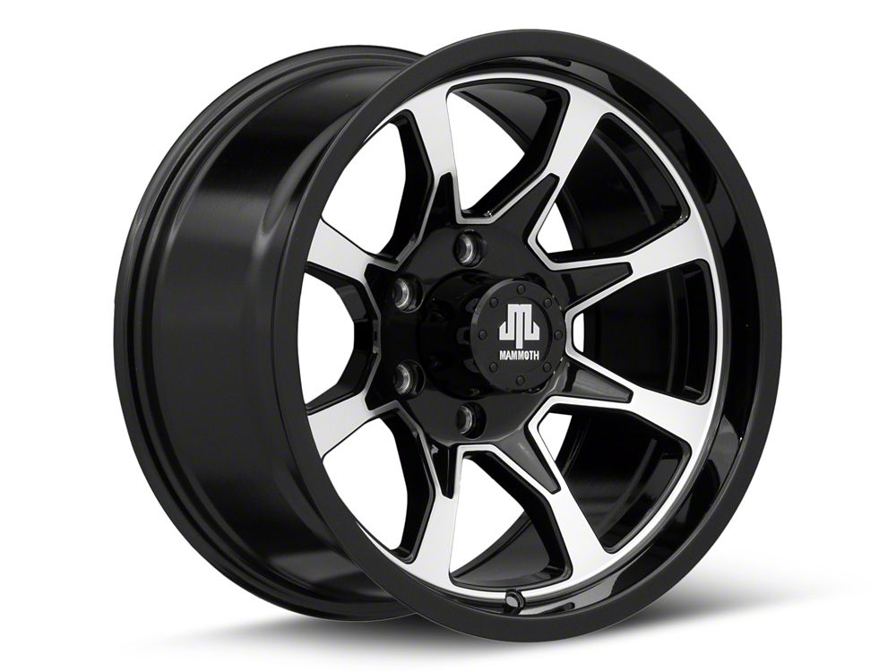 Mammoth F8 Gloss Black Machined 6-Lug Wheel; 17x9; 0mm Offset (04-08 F-150)
