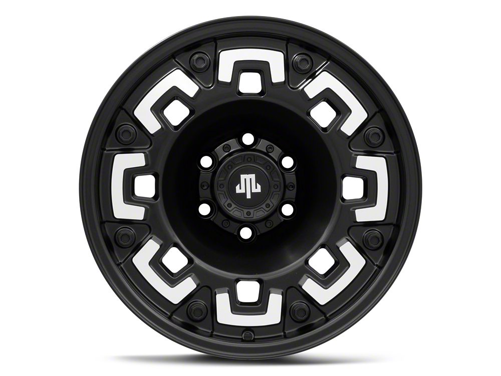 Mammoth Boss Satin Black Machined 6-Lug Wheel; 17x9; -6mm Offset (15-20 F-150)