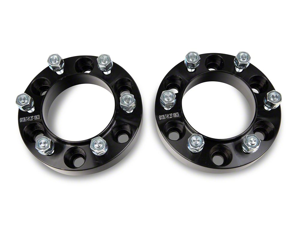 Mammoth 1.25-Inch Billet 6-Lug Wheel Spacers; Black (03-24 4Runner)