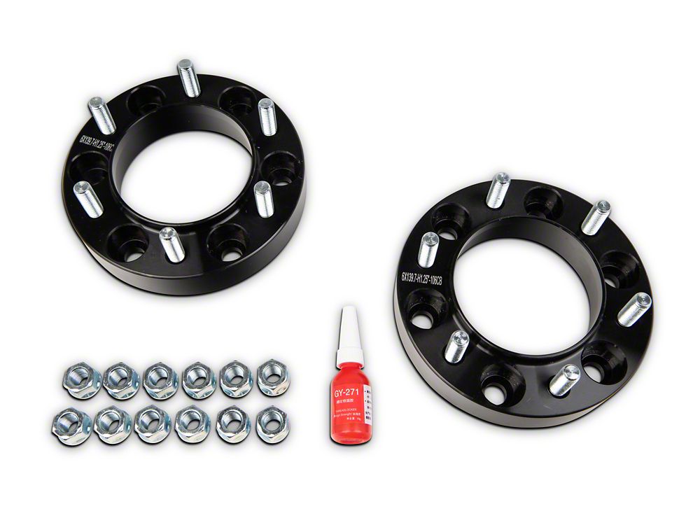 Mammoth 1.25-Inch Billet 6-Lug Wheel Spacers; Black (03-24 4Runner)