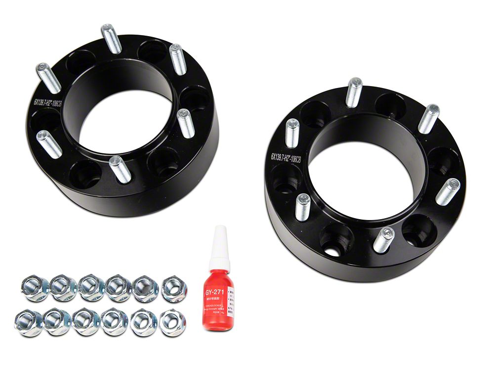 Mammoth 1.50-Inch Billet 6-Lug Wheel Spacers; Black (03-24 4Runner)