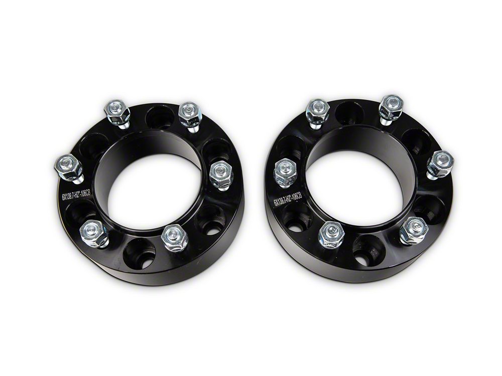 Mammoth 2-Inch Billet 6-Lug Wheel Spacers; Black (03-24 4Runner)