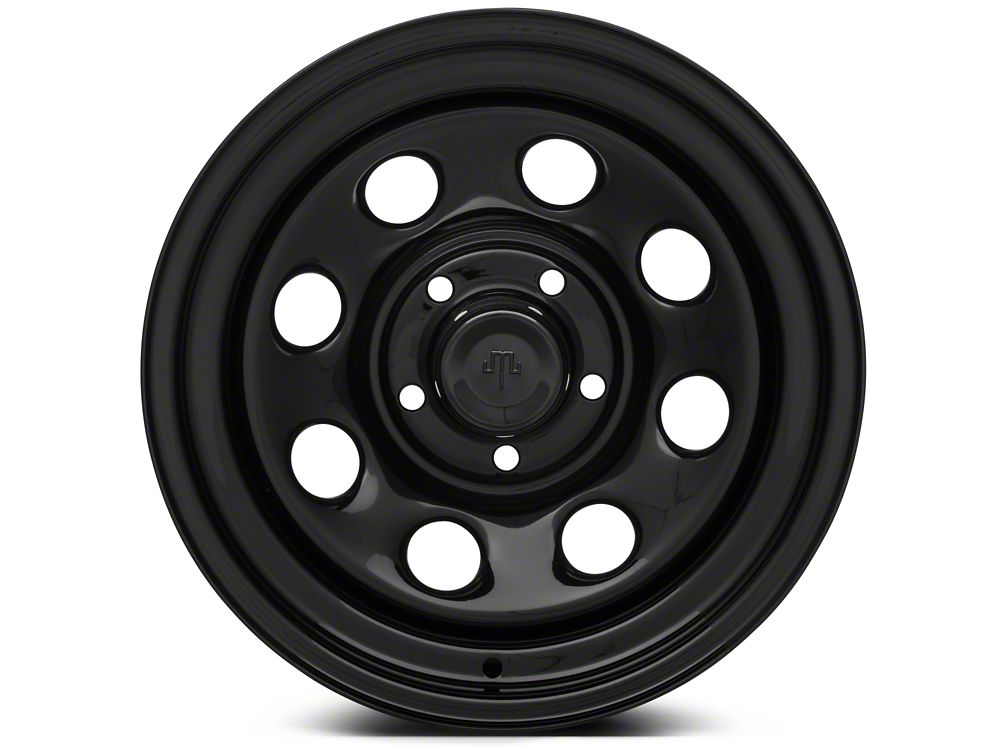 Mammoth 8 Black Steel Wheel; 15x10; -45mm Offset (84-01 Jeep Cherokee XJ)