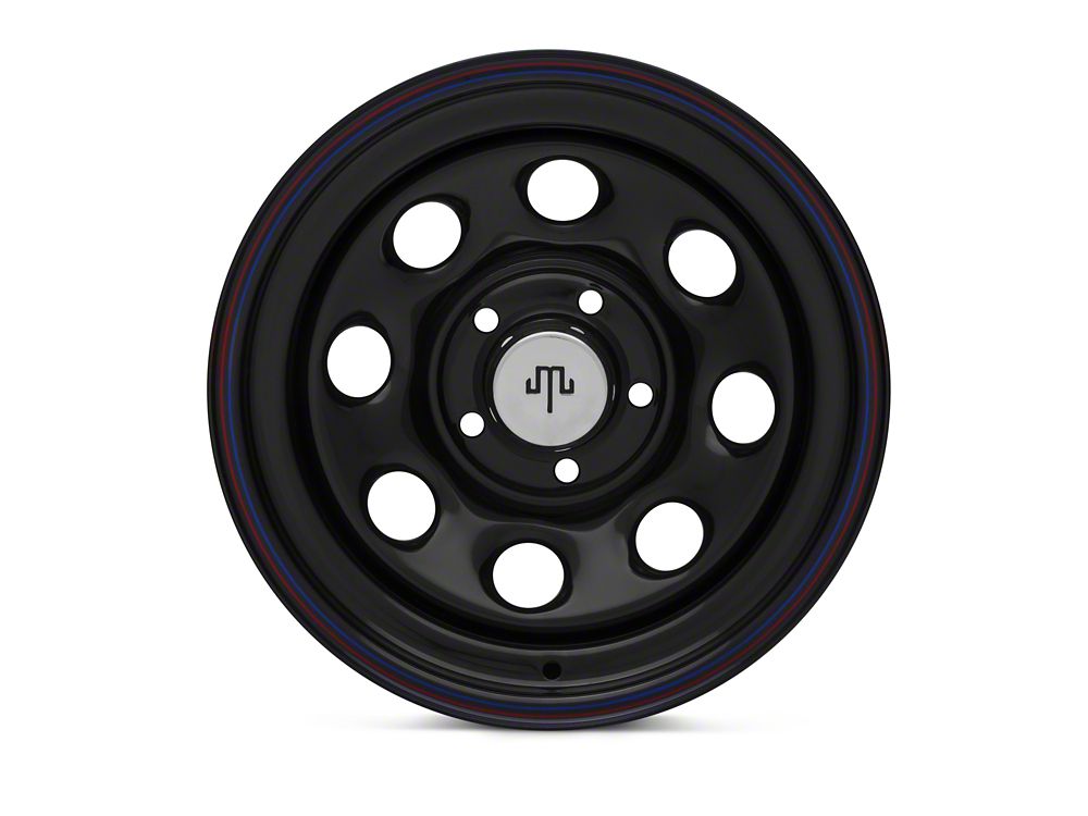 Mammoth 8 Black Wagon Wheel Edition Steel Wheel; 15x8; -19mm Offset (84-01 Jeep Cherokee XJ)