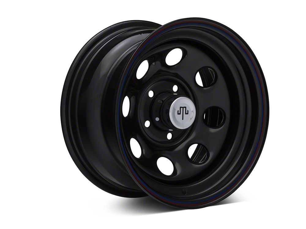 Mammoth 8 Black Wagon Wheel Edition Steel Wheel; 15x8; -19mm Offset (84-01 Jeep Cherokee XJ)