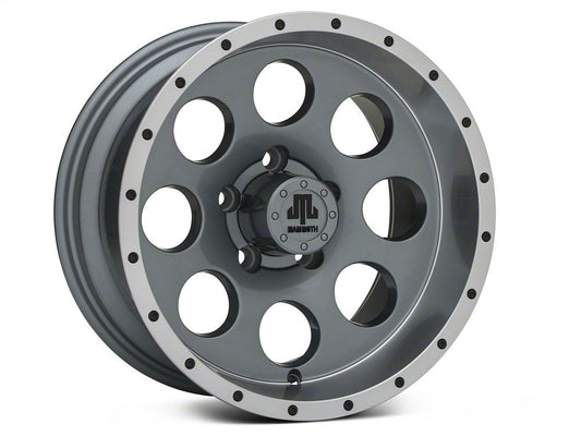 Mammoth 8 Simulated Beadlock Style Anthracite Wheel; 15x8; -19mm Offset (84-01 Jeep Cherokee XJ)