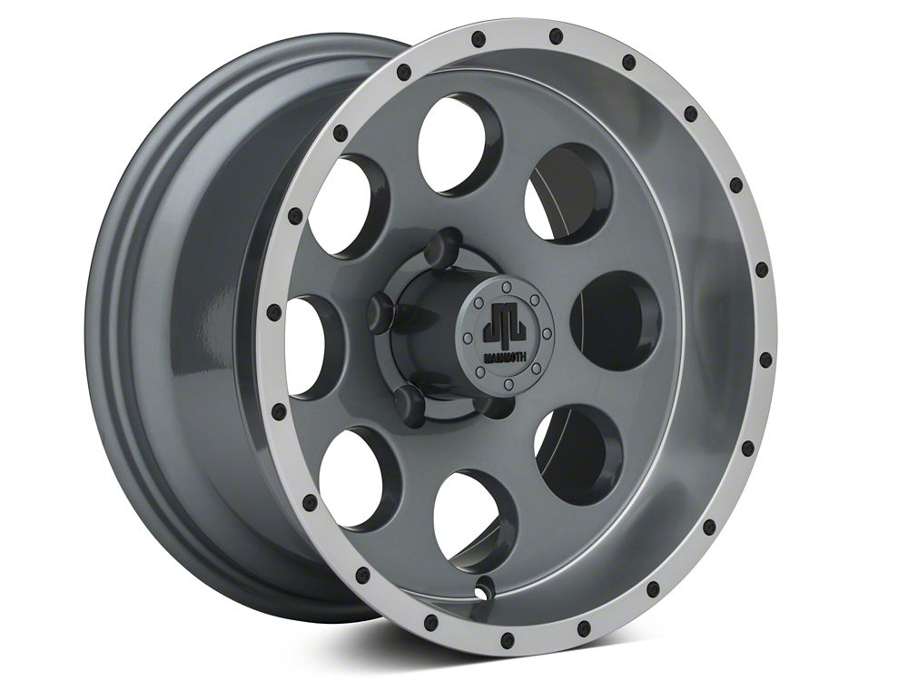 Mammoth 8 Simulated Beadlock Style Anthracite Wheel; 15x8; -19mm Offset (84-01 Jeep Cherokee XJ)