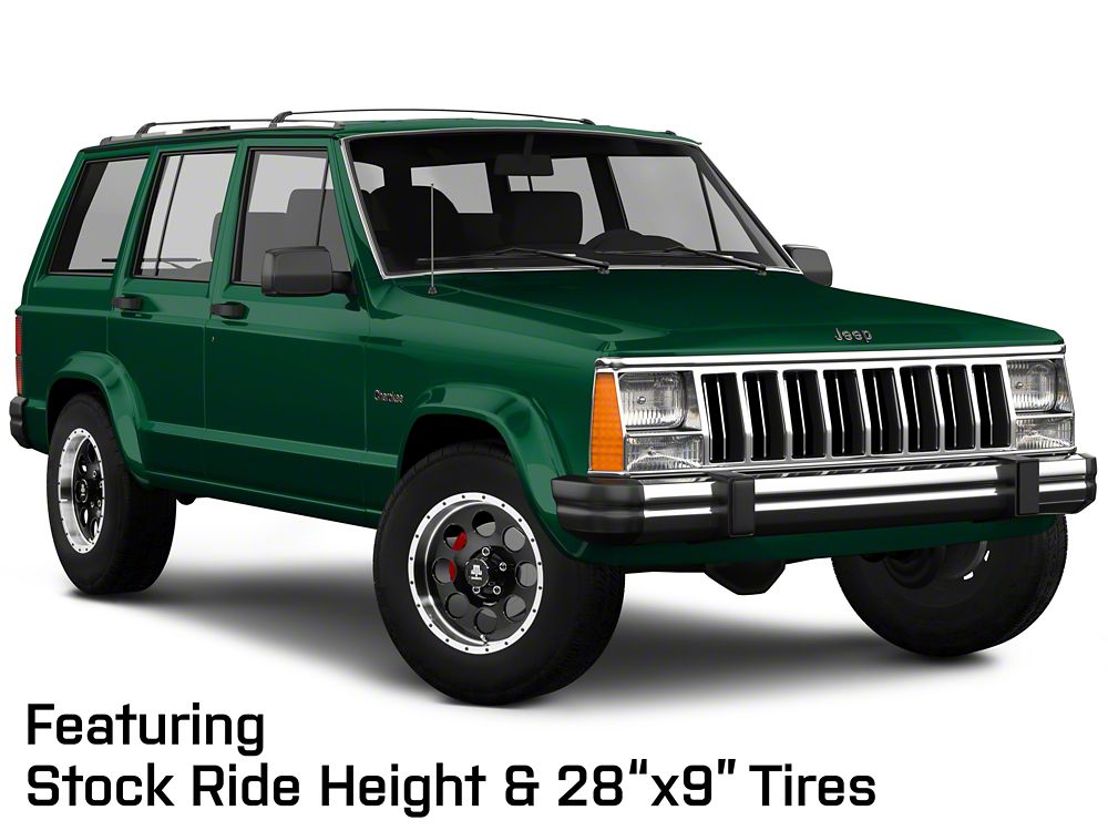Mammoth 8 Simulated Beadlock Style Black Wheel; 16x8; 0mm Offset (84-01 Jeep Cherokee XJ)