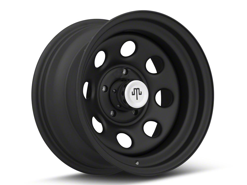 Mammoth 8 Steel Matte Black Wheel; 15x8; -19mm Offset (84-01 Jeep Cherokee XJ)