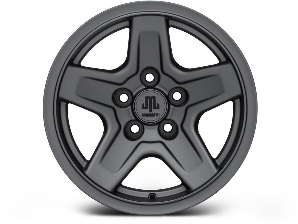 Mammoth Boulder Charcoal Wheel; 15x8; -19mm Offset (84-01 Jeep Cherokee XJ)