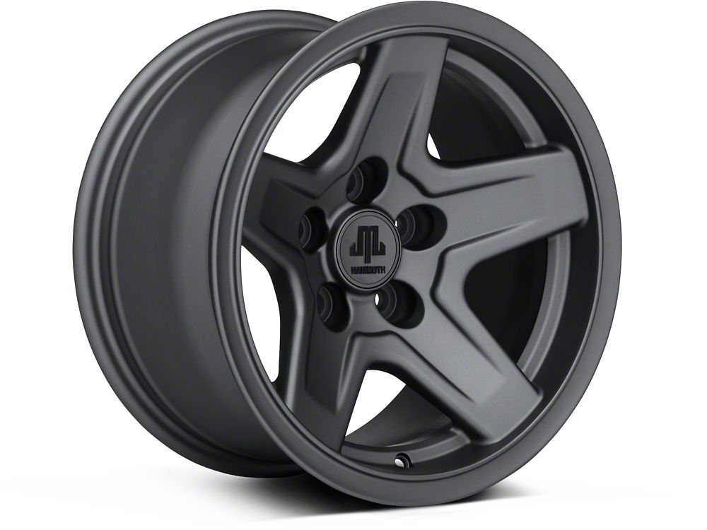 Mammoth Boulder Charcoal Wheel; 15x8; -19mm Offset (84-01 Jeep Cherokee XJ)