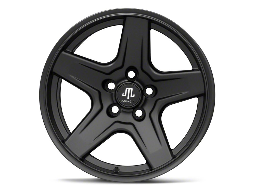 Mammoth Boulder Matte Black Wheel; 17x9; -6mm Offset (84-01 Jeep Cherokee XJ)