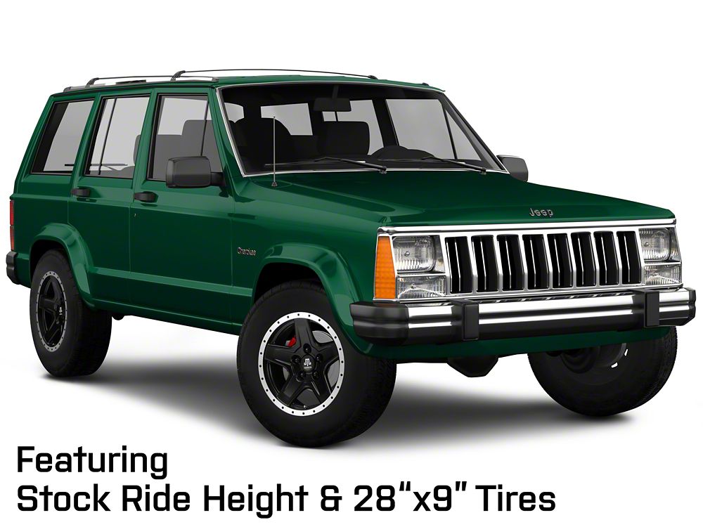 Mammoth Boulder Simulated Beadlock Style Black Wheel; 16x8; 0mm Offset (84-01 Jeep Cherokee XJ)