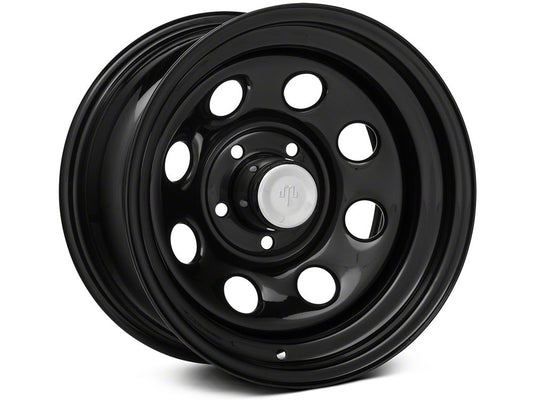 Mammoth D Window Black Steel Wheel; 15x10; -45mm Offset (84-01 Jeep Cherokee XJ)