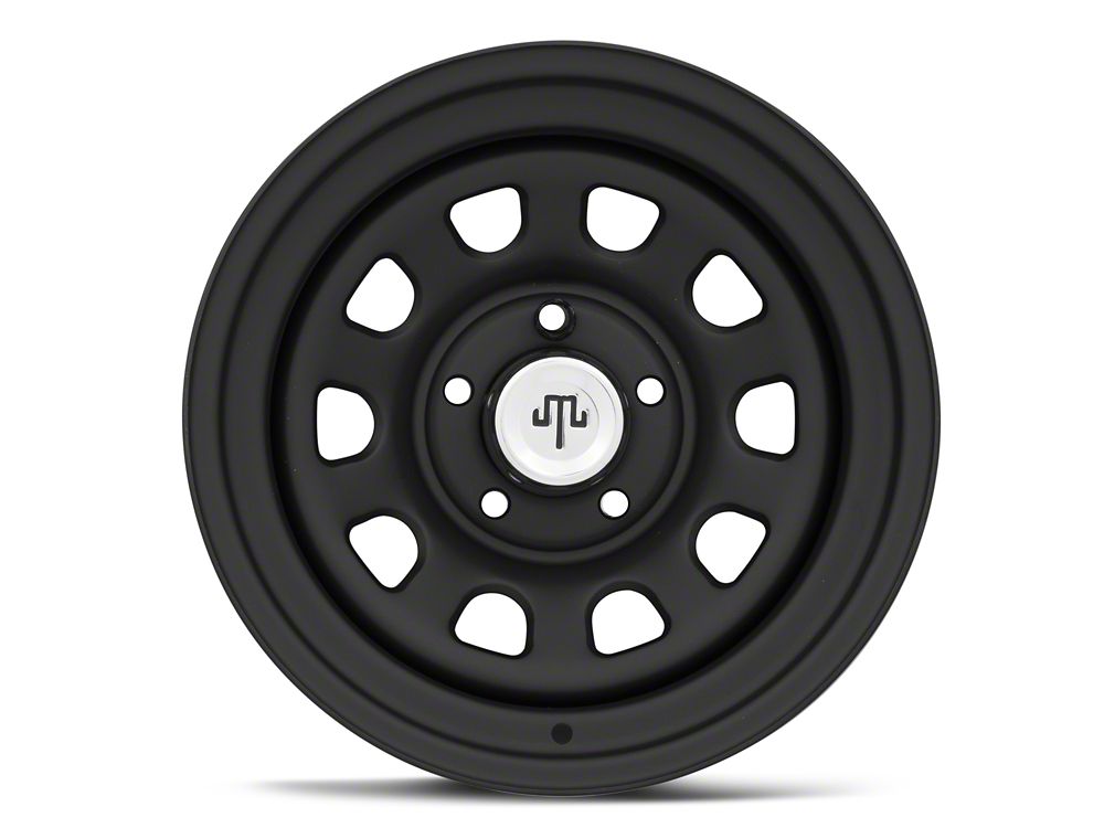 Mammoth D Window Steel Matte Black Wheel; 15x8; -19mm Offset (84-01 Jeep Cherokee XJ)