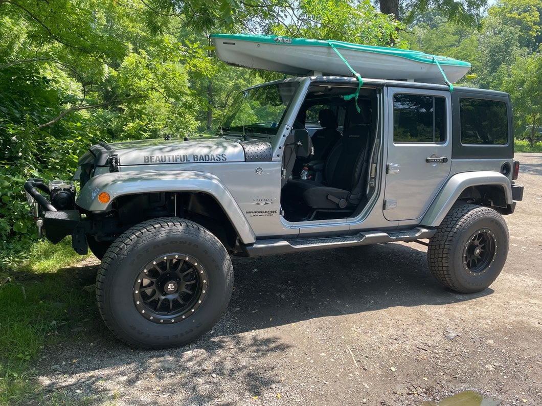 Mammoth 12 Hole Simulated Simulated Beadlock Matte Black Wheel; 17x9; -6mm Offset (07-18 Jeep Wrangler JK)