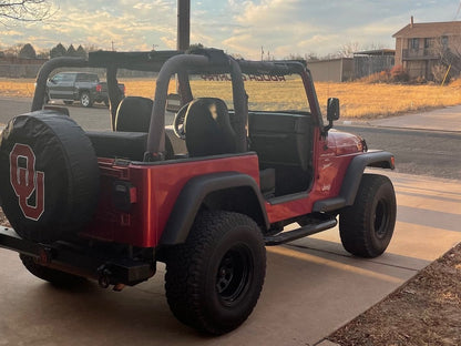 Mammoth D Window Black Steel Wheel; 15x10; -45mm Offset (97-06 Jeep Wrangler TJ)