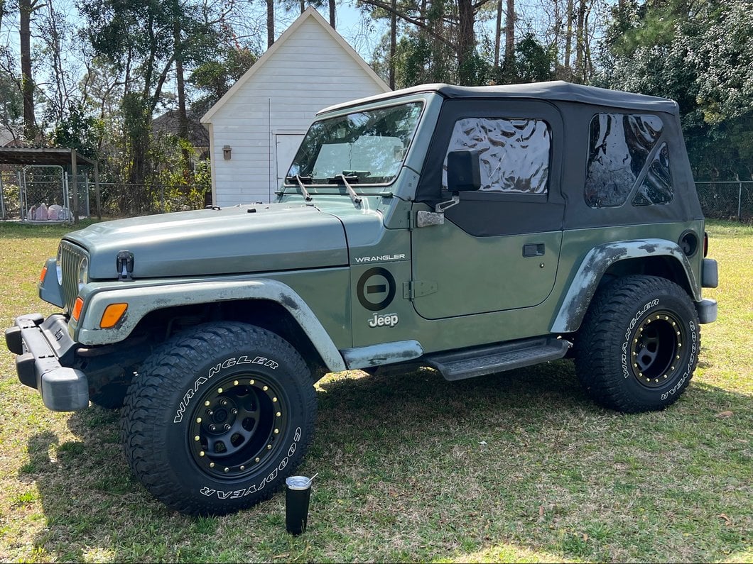 Mammoth D-Window Simulated Beadlock Matte Black Wheel; 15x10; -44mm Offset (97-06 Jeep Wrangler TJ)
