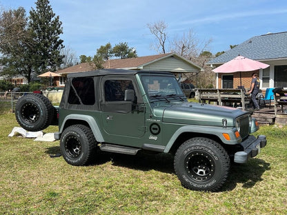 Mammoth D-Window Simulated Beadlock Matte Black Wheel; 15x10; -44mm Offset (97-06 Jeep Wrangler TJ)