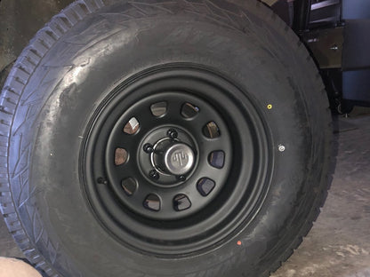 Mammoth D Window Steel Matte Black Wheel; 15x8; -19mm Offset (87-95 Jeep Wrangler YJ)