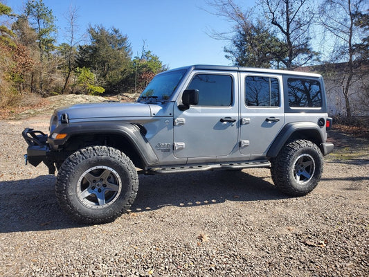 Mammoth Boulder Simulated Beadlock Style Charcoal Wheel; 17x9; -6mm Offset (18-25 Jeep Wrangler JL)
