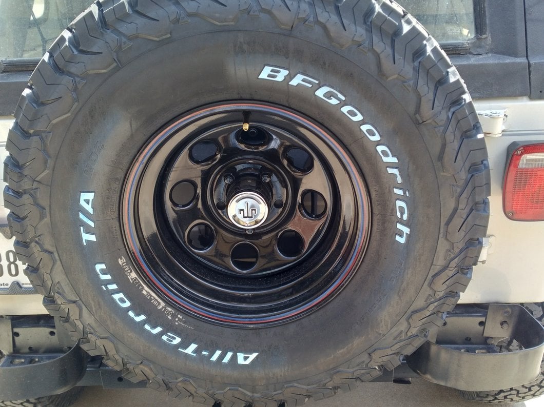 Mammoth 8 Black Wagon Wheel Edition Steel Wheel; 15x8; -19mm Offset (87-95 Jeep Wrangler YJ)