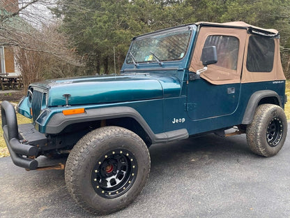 Mammoth D-Window Simulated Beadlock Gloss Black Wheel; 15x8; -19mm Offset (87-95 Jeep Wrangler YJ)