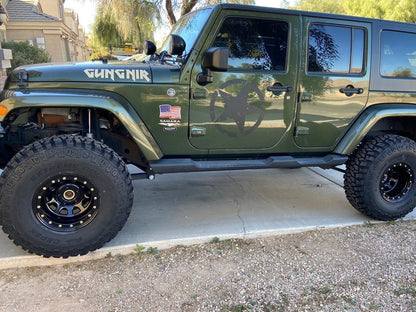Mammoth D-Window Simulated Beadlock Gloss Black Wheel; 15x10; -44mm Offset (07-18 Jeep Wrangler JK)