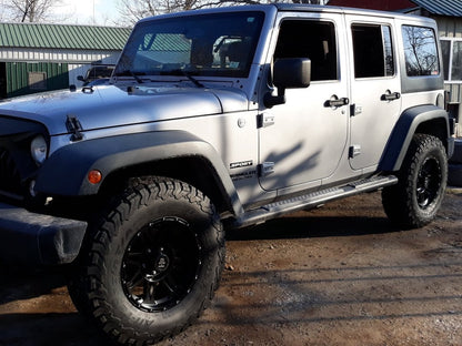 Mammoth Split 8 Simulated Beadlock Matte Black Wheel; 17x8; -6mm Offset (07-18 Jeep Wrangler JK)