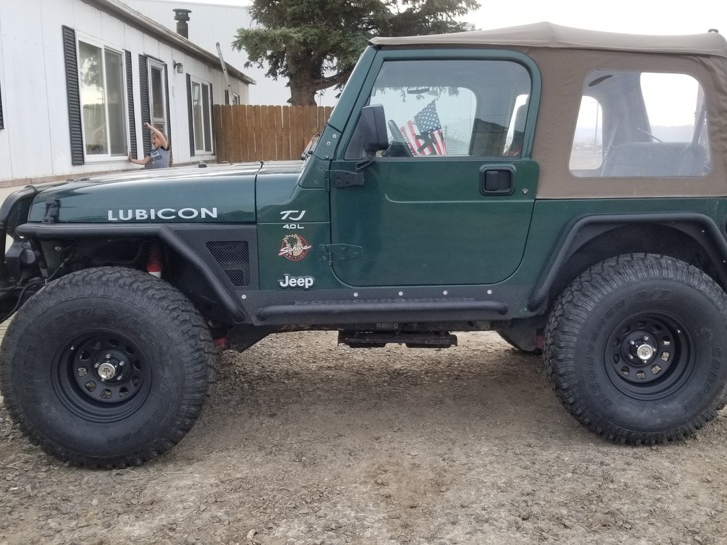 Mammoth D Window Steel Matte Black Wheel; 15x8; -19mm Offset (97-06 Jeep Wrangler TJ)