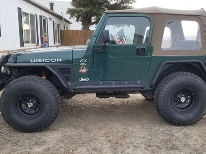 Mammoth D Window Steel Matte Black Wheel; 15x8; -19mm Offset (97-06 Jeep Wrangler TJ)