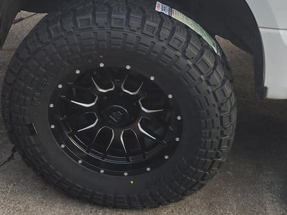 Mammoth Beadlock Mesh Matte Black Machined 6-Lug Wheel; 18x9; -12mm Offset (15-20 F-150)