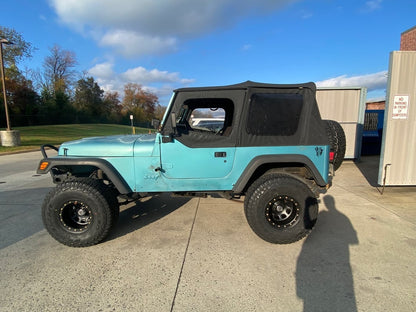 Mammoth D-Window Simulated Beadlock Matte Black Wheel; 15x10; -44mm Offset (87-95 Jeep Wrangler YJ)