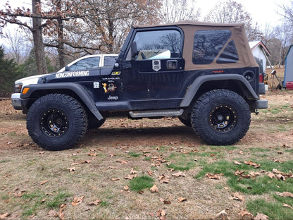 Mammoth D-Window Simulated Beadlock Gloss Black Wheel; 15x10; -44mm Offset (97-06 Jeep Wrangler TJ)