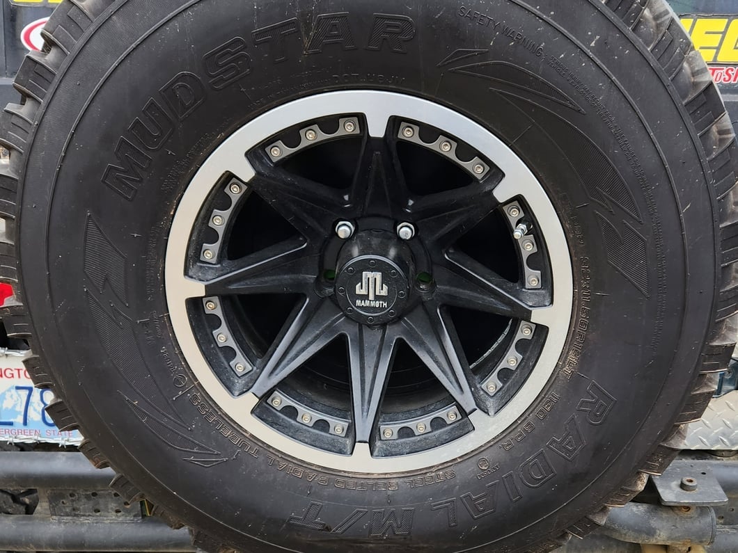 Mammoth Type 88 Black Wheel; 15x8; -19mm Offset (87-95 Jeep Wrangler YJ)
