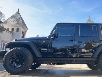 Mammoth Split 8 Simulated Beadlock Matte Black Wheel; 17x9; -6mm Offset (07-18 Jeep Wrangler JK)