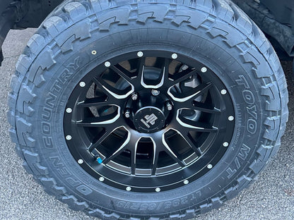Mammoth Beadlock Mesh Matte Black Machined 6-Lug Wheel; 18x9; -12mm Offset (21-25 F-150)
