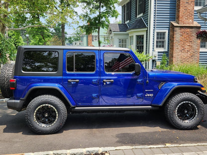 Mammoth Split 16 Beadlock Satin Black with Polished Lip Wheel; 17x9; -6mm Offset (18-25 Jeep Wrangler JL)