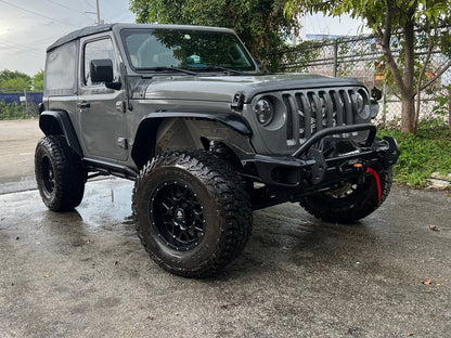 Mammoth Mesh Simulated Beadlock Satin Black Wheel; 17x9; -6mm Offset (18-25 Jeep Wrangler JL)