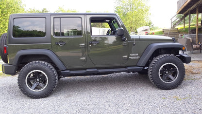 Mammoth Boulder Simulated Beadlock Style Black Wheel; 17x9; -6mm Offset (07-18 Jeep Wrangler JK)