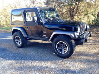 Mammoth Boulder Simulated Beadlock Style Charcoal Wheel; 16x8; 0mm Offset (97-06 Jeep Wrangler TJ)