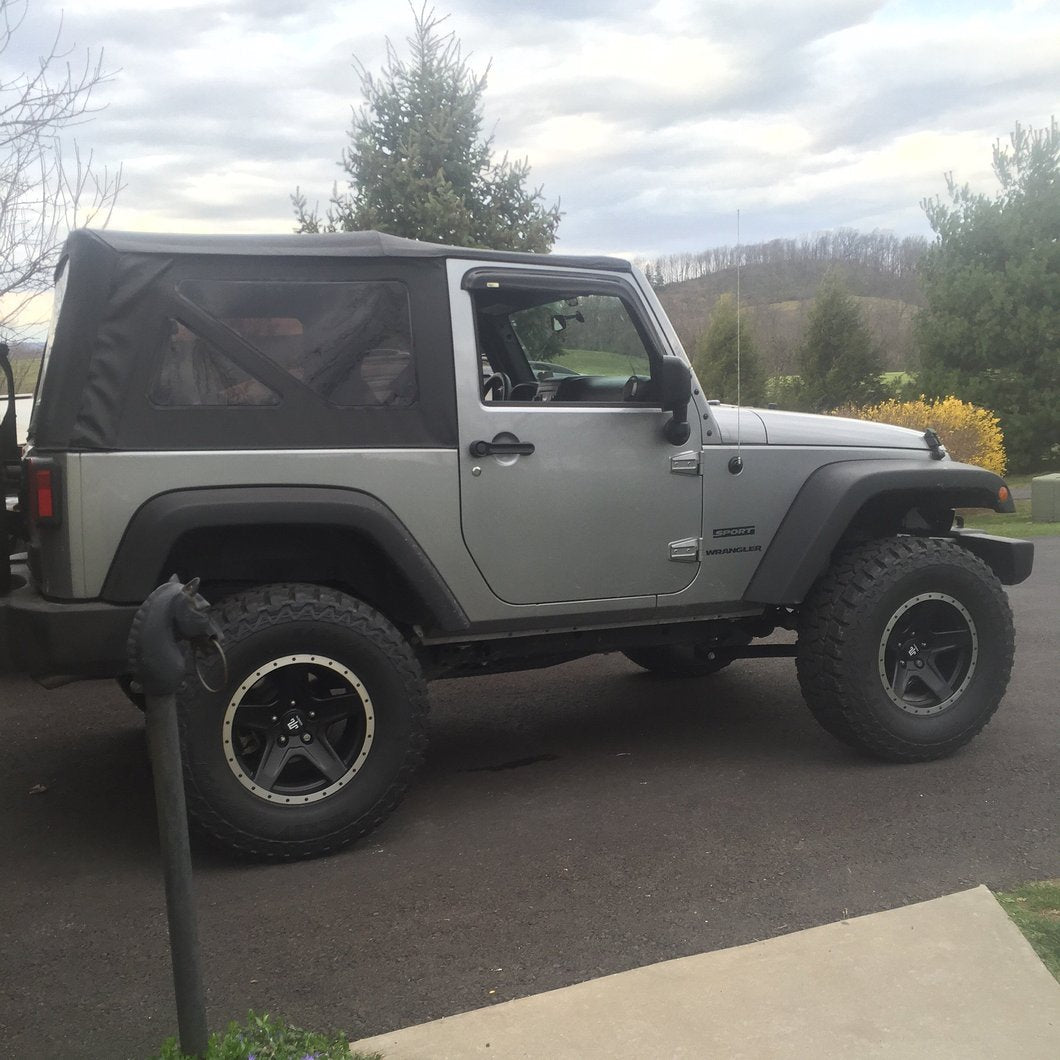 Mammoth Boulder Simulated Beadlock Style Black Wheel; 17x9; -6mm Offset (07-18 Jeep Wrangler JK)
