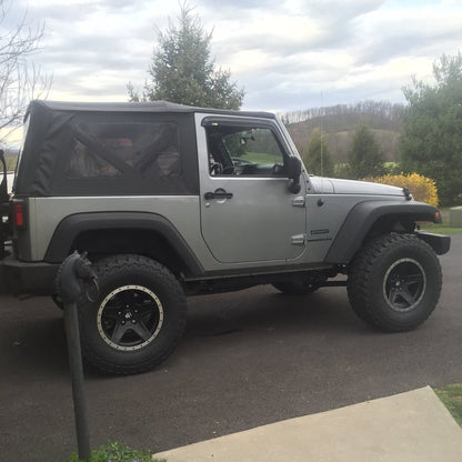 Mammoth Boulder Simulated Beadlock Style Black Wheel; 17x9; -6mm Offset (07-18 Jeep Wrangler JK)