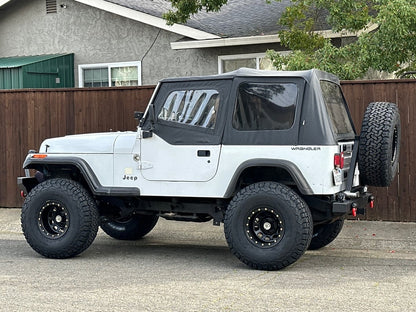 Mammoth D-Window Simulated Beadlock Matte Black Wheel; 15x10; -44mm Offset (87-95 Jeep Wrangler YJ)
