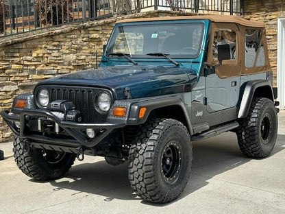 Mammoth D-Window Simulated Beadlock Gloss Black Wheel; 15x8; -19mm Offset (97-06 Jeep Wrangler TJ)