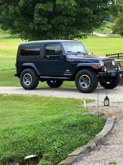 Mammoth Boulder Simulated Beadlock Style Charcoal Wheel; 16x8; 0mm Offset (97-06 Jeep Wrangler TJ)