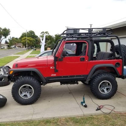 Mammoth Boulder Simulated Beadlock Style Charcoal Wheel; 15x8; -19mm Offset (97-06 Jeep Wrangler TJ)