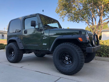 Mammoth 8 Black Wagon Wheel Edition Steel Wheel; 15x8; -19mm Offset (97-06 Jeep Wrangler TJ)