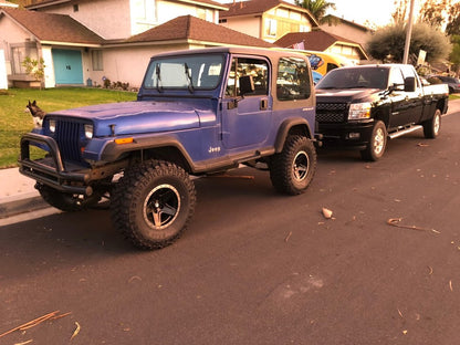Mammoth Boulder Black 15x8 Wheel and Mickey Thompson Baja MTZ 33X12.50R15 Tire Kit (87-06 Jeep Wrangler YJ & TJ)