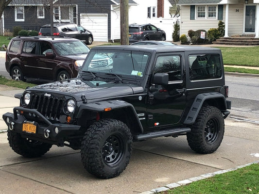 Mammoth D Window Black Steel Wheel; 17x9; -6mm Offset (07-18 Jeep Wrangler JK)